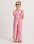 Pure Cotton Gingham Jumpsuit (2-10 Yrs)