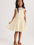 Pure Cotton Crochet Fish Sleeveless Dress (2-10 Yrs)
