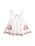 Pure Cotton Embroidered Ruffle Sleeve Dress (2-10 Yrs)