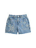 Pure Cotton Denim Embroidered Shorts (2-10 Yrs)