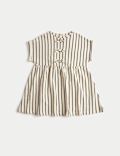 Pure Cotton Striped Bow Dress (2-8 Yrs)