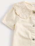 Cotton Rich Broderie Collar Dress (2-10 Yrs)