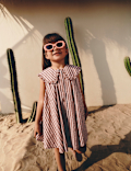 Pure Cotton Stripe Collared Dress (2-8 Yrs)
