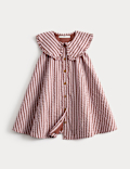 Pure Cotton Stripe Collared Dress (2-8 Yrs)