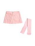 2 Piece Cotton Cord Mini Skirt with Tights (2-8 Yrs)
