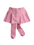 Cord Pleated Skirt With Tights (2-8 Yrs)