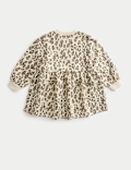 Cotton Rich Leopard Print Sweatshirt Dress (2-8 Yrs)