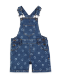 Laser Flower Print Short Dungarees (2-7 Years)