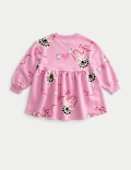 Cotton Rich Printed Sweatshirt Dress (2-8 Yrs)