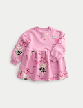 Cotton Rich Printed Sweatshirt Dress (2-8 Yrs)