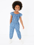 Chambray Daisy Print Jumpsuit (2-7 Yrs)