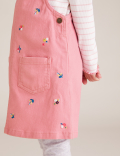 2pc Cotton Floral Embroidered Pinafore (2-7 Yrs)
