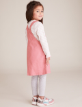 2pc Cotton Floral Embroidered Pinafore (2-7 Yrs)