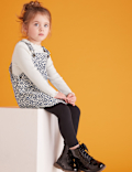 2 Piece Cotton Leopard Pinafore Outfit (2-7 Yrs)