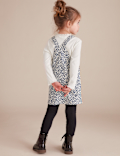 2 Piece Cotton Leopard Pinafore Outfit (2-7 Yrs)