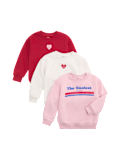 3 Pack Cotton Rich Heart Sweatshirts (2-8 Yrs)
