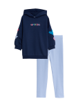 Cotton Rich Slogan Top & Bottom Outfit (2-8 Yrs)
