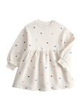 Cotton Rich Heart Print Sweatshirt Dress (2-8 Yrs)