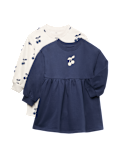 2 Pack Cotton Rich Cherry Sweatshirt Dresses (2-8 Yrs)