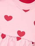 2 Pack Cotton Rich Heart Sweatshirt Dresses (2-8 Yrs)