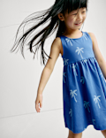 Pure Cotton Palm Tree Dress (2-8 Yrs)