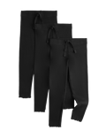 3 Pack Cotton Rich Ribbed Leggings (2-8 Yrs)