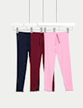 3pk Cotton Rich Ribbed Leggings (2-8 Yrs)