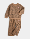 2 Piece Cotton Rich Leopard Print Jogger Set (2-8 Yrs)