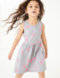 Cotton Flamingo Print Dress (2-7 Yrs)