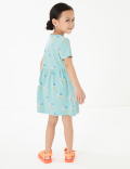 Cotton All Over Palm Print Dress (2-7 Yrs)