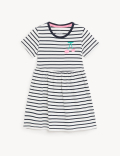 Pure Cotton Stripes Round Neck Dress