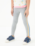 Cotton Rainbow Side Stripe Leggings (2-7 Yrs)