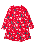 Pure Cotton Christmas Print Dress (2-7 Yrs)