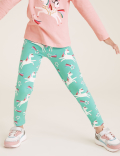 Cotton Unicorn Star Print Leggings (2-7 Yrs)