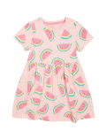 Pure Cotton Melon Print Dress (2-7 Yrs)