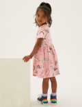 Pure Cotton Dinosaur Print Dress (2-7 Yrs)