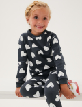 Cotton Rich Heart Print Sweatshirt (2-7 Yrs)