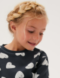 Cotton Rich Heart Print Sweatshirt (2-7 Yrs)