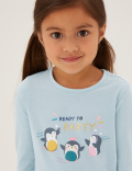 Pure Cotton Penguin Print Top (2-7 Yrs)