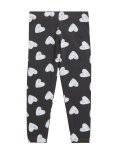 Cotton Rich Heart Print Leggings (2-7 Yrs)