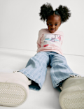 Wide Leg Denim Striped Jeans (2-16 Yrs)