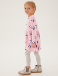 Pure Cotton Penguin Print Dress (2-7 Yrs)