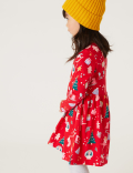 Pure Cotton Christmas Print Dress (2-7 Yrs)