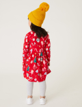 Pure Cotton Christmas Print Dress (2-7 Yrs)