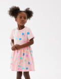 Pure Cotton Unicorn Print Dress (2-7 Yrs)
