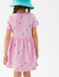 Pure Cotton Ice Cream Print Dress (2-7 Yrs)