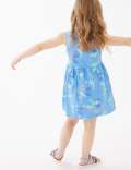 Pure Cotton Dolphin Print Dress (2 - 7 Yrs)