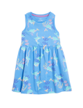 Pure Cotton Dolphin Print Dress (2 - 7 Yrs)