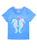 Pure Cotton Sea Horse Sequin T-Shirt (2-7 Yrs)