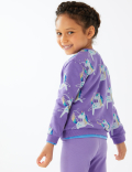 Cotton Rich Unicorn Print Sweatshirt